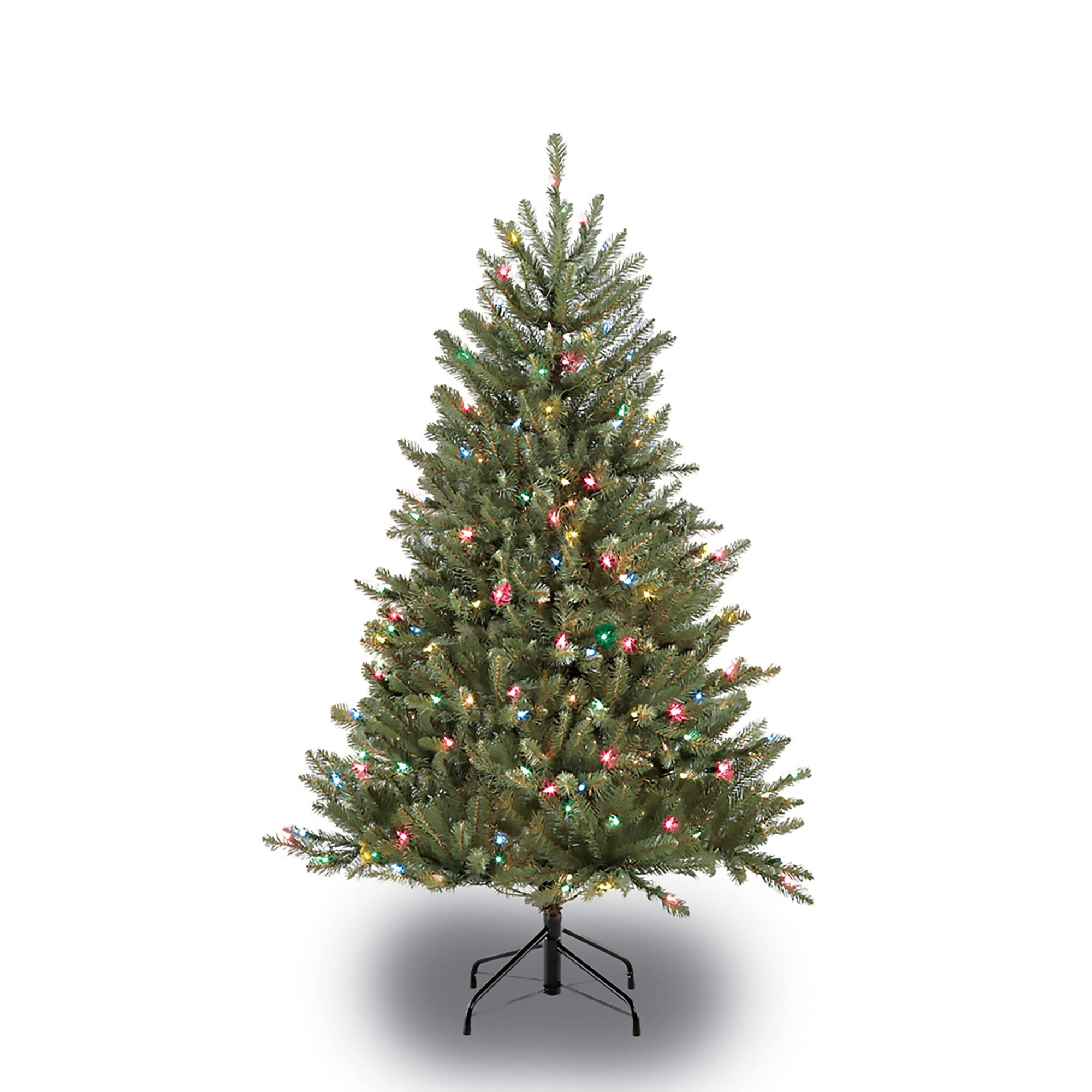 6 Pack: 4.5ft. Pre-Lit Fraser Fir Artificial Christmas Tree, Multicolor Lights